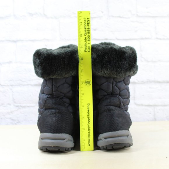 LL Bean Blue Quilted Faux Fur Lined Mid Calf Winter Snow Boots 8 M - Picture 8 of 9